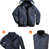 3 in 1 bomber jacket, navy bomber jacket, jacket with removable sleeves