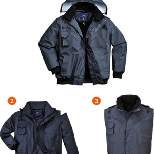 3 in 1 bomber jacket, navy bomber jacket, jacket with removable sleeves