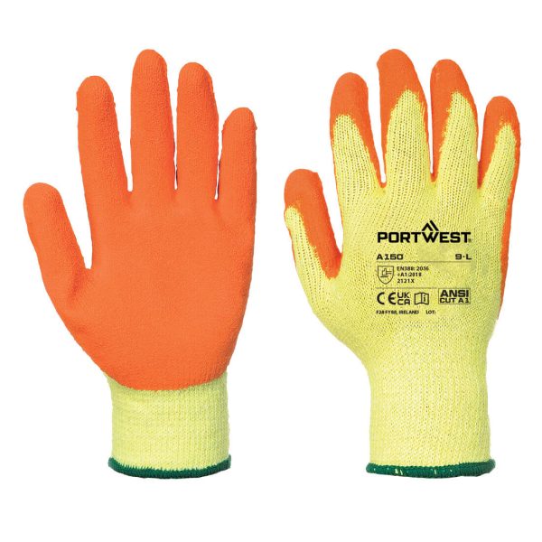 Orange grip gloves
